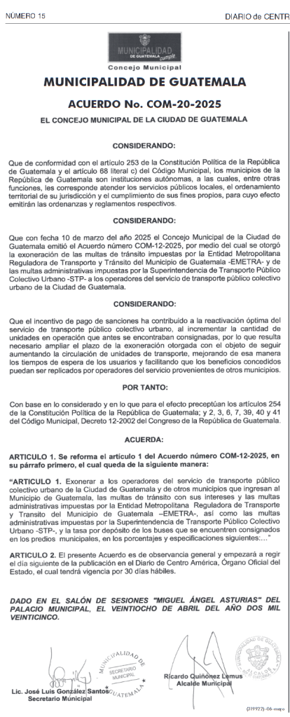 Acuerdo número COM-12-2025