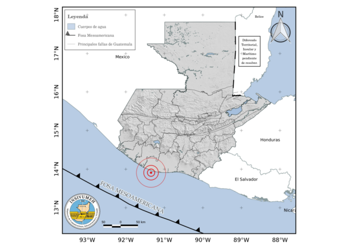 Sismo de magnitud 4.9 azota las costas del pacífico.