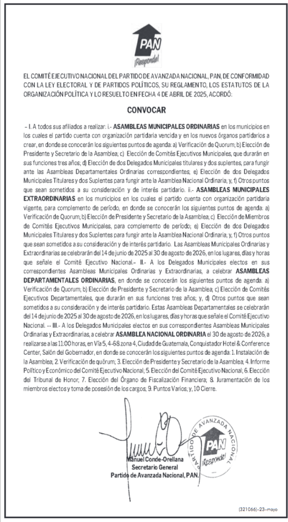 Convocatoria PAN