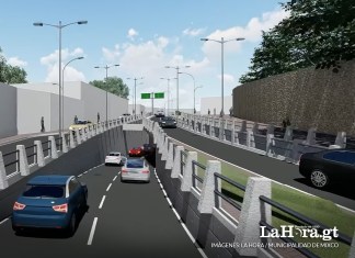Municipalidad de Mixco adjudicó por segunda vez el proyecto de construcción del paso a desnivel que se pretende construir sobre la cuchilla del cruce hacia la colonia El Milagro. Arte La Hora: Alejandro Ramírez