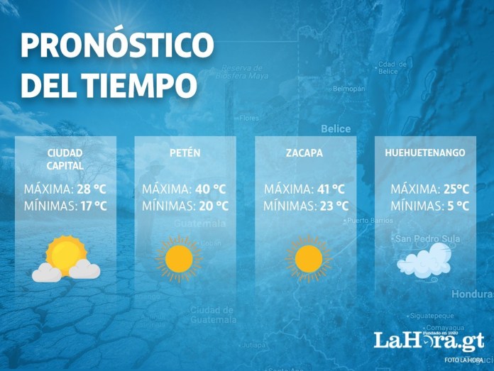 Clima (4) Pronóstico climático, según el Instituto Nacional de Sismología, Vulcanología, Meteorología e Hidrología (Insivumeh) para este jueves 22 de mayo. Foto: Diseño: La Hora- Roberto Altán.