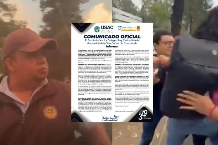 Capturas de pantalla de los videos de los altercados ocurridos dentro de la Universidad de San Carlos de Guatemala. Foto La Hora: Captura de pantalla/ USAC