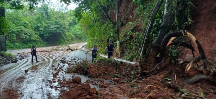 Las lluvias que han caído en los últimos días, han provocado derrumbes, caída de árboles, entre otros. Foto La Hora: Conred. 
