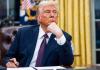El presidente estadounidense, Donald Trump, dijo este lunes que está valorando la posibilidad de retirar otros 3.000 millones de dólares en subvenciones para Harvard. Foto La Hora: EFE.