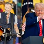 Combo de fotografías de archivo donde aparecen el músico Bruce Springsteen y el presidente de Estados Unidos, Donalds Trump. Trump llamó "imbécil prepotente" al músico Bruce Springsteen. Foto La Hora: EFE.