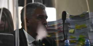Durante una audiencia del caso Manipulación de Justicia, Erick Melgar Padilla afirmó que la fiscal Astrid Pimentel le proporcionó datos reservados. Foto La Hora: Sergio Osegueda