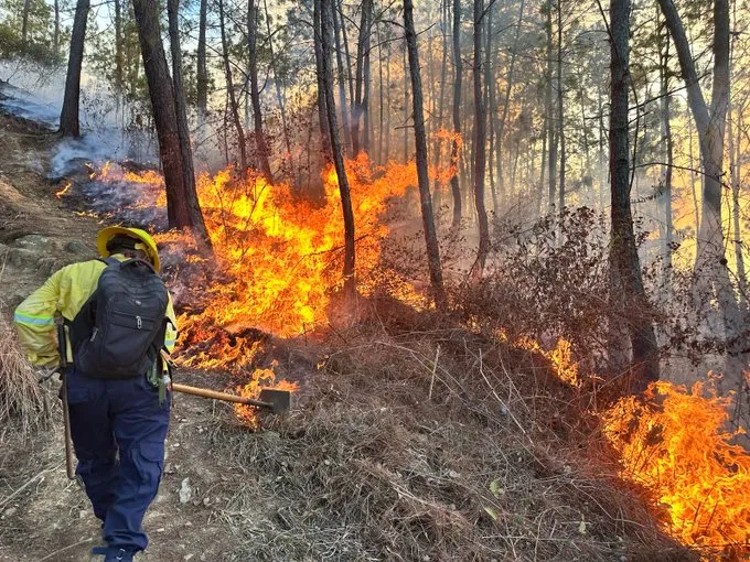 Gp3teh3WIAA7O2q En los departamentos donde hay altas temperaturas, se registran más incendios. Foto La Hora: Conred.