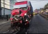 Colisión entre dos cabezales hace colapsar el tráfico en la ruta CA-9 hacia la ciudad capital desde horas de la madrugada.