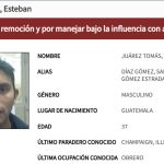 Ficha informativa de ICE sobre Esteban Juárez. Foto La Hora: Captura de pantalla