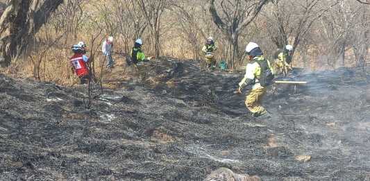 En la actual temporada de incendios forestales 2025, se mantienen activos, al domingo 4 de mayo, 17 incendios activos. Foto La Hora: Conred.