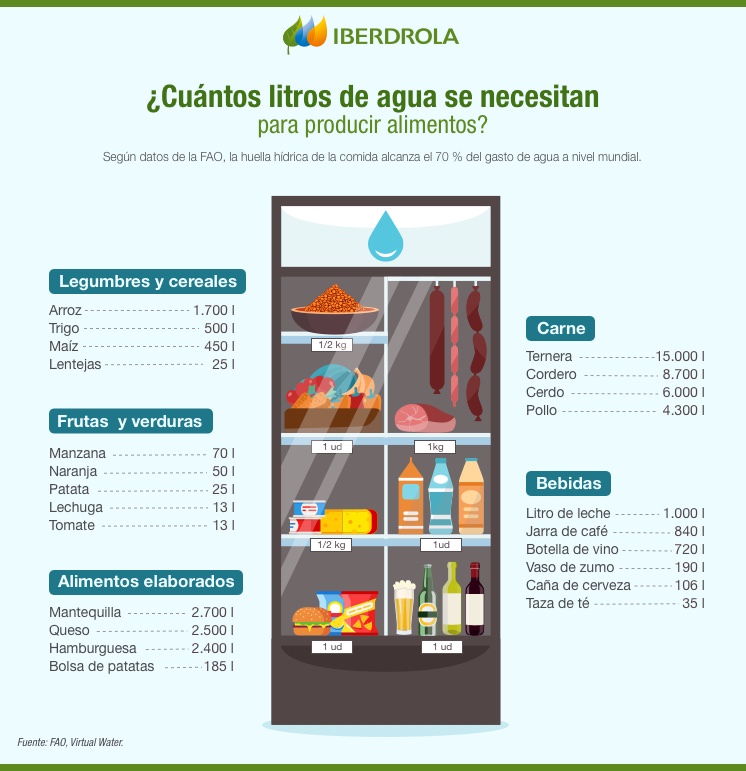 Infografía del coste de alimentos y productos según grupo Iberdrola. Foto La Hora: Iberdrola
