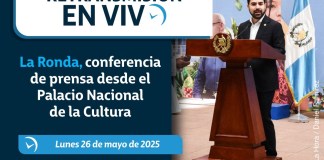 La Secretaría de Comunicación Social de la Presidencia dirige este lunes 26 de mayo, en conferencia de prensa, La Ronda. Foto La Hora: Daniel Ramírez.
