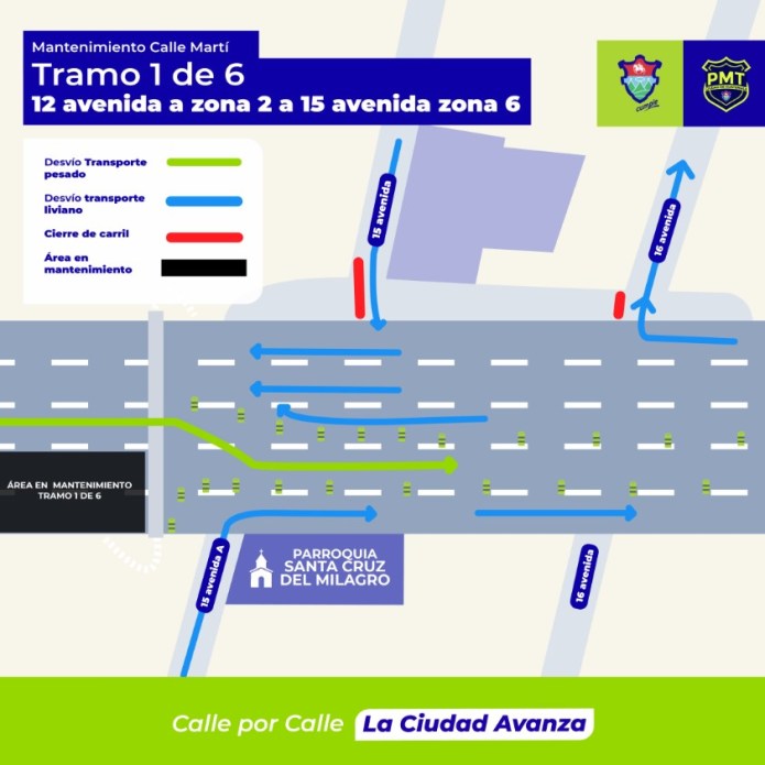 MuniGuate anuncia cambio de asfalto en la calle Martí y la calzada José Milla y Vidaurre