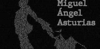 Poema "El espejo de Lida Sal" con la figura de la escultura de su autor Miguel Ángel Asturias. Arte La Hora: Alejandro Ramírez