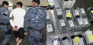 Detienen a hombre en el aeropuerto con más de 100 celulares en su equipaje. Foto La Hora: PNC.