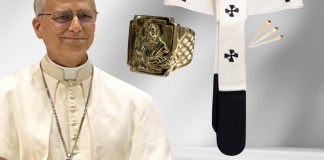 Vaticano muestra el Anillo del Pescador y Palio de León XIV previo a la misa del inicio de su papado