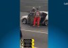 VIDEO: Colisión desata pelea entre motoristas y automóvil en zona 18, copiloto se defiende con aerosol