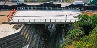 Trabajos en puente sobre km 17.5, Villa Nueva