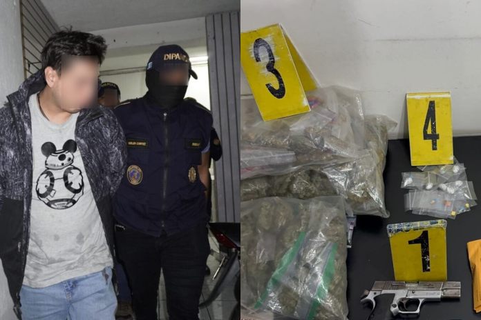 Punto de venta de droga y cobro de extorsiones PNC: Venta de drogas y cobro de extorsiones del B-18 funcionaba en casa allanada en Colonia Berlín