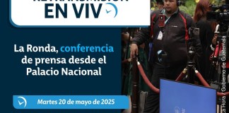 La Secretaría de Comunicación Social de la Presidencia dirige este martes 20 de mayo, en conferencia de prensa, La Ronda. Foto La Hora. Gobierno de Guatemala. Foto La Hora: Gobierno de Guatemala.