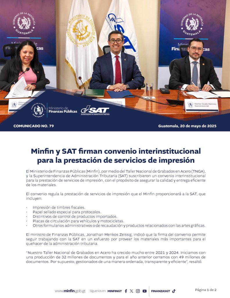 SAT convenio Minfin