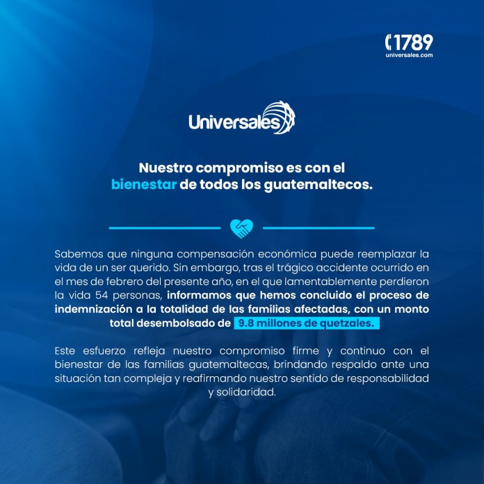 Seguros Universales concluye proceso de indemnización a familias afectadas por tragedia en zona 6