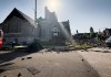 Parte de la Iglesia Cristiana del Centenario en San Luis, Misuri, se derrumbó el viernes 16 de mayo de 2025, cuando fuertes tormentas, incluyendo un posible tornado, azotaron la ciudad. (Foto AP/Michael Phillis)