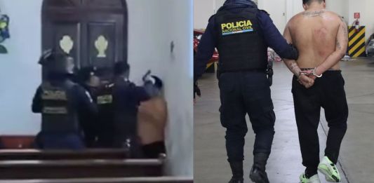 Presunto responsable de realizar ataque armado en Bárcenas capturado en una iglesia. Foto La Hora: PNC