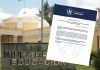 Fachada del edificio del Ministerio de Educación y comunicado sobre la vigencia del aumento salarial. Foto La Hora: Mineduc