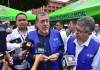 El presidente, Bernardo Arévalo, comenta la firma de la carta de entendimiento para modernizar el Puerto Quetzal con apoyo de Estados Unidos. Foto: La Hora / Daniel Ramírez