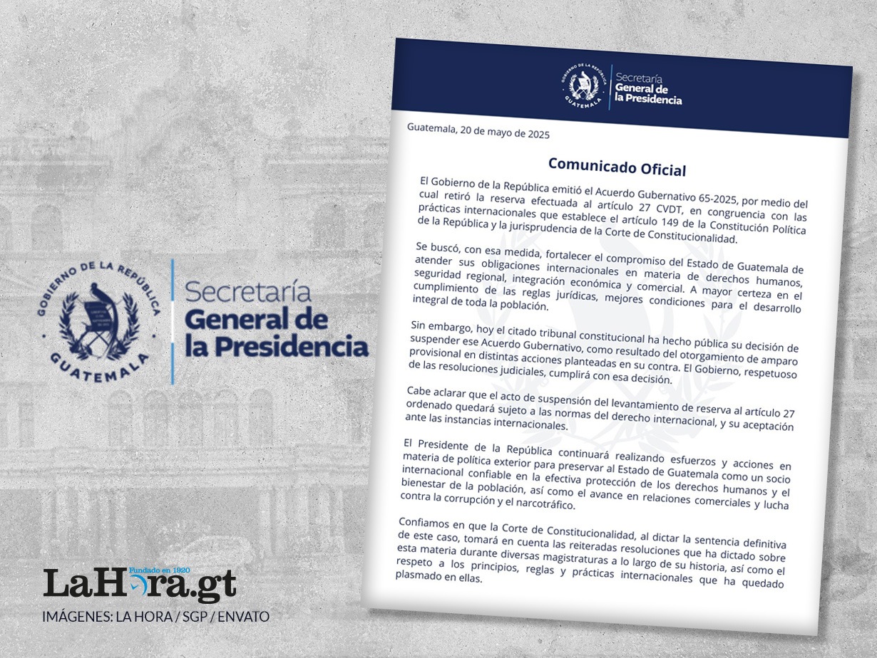 Presidencia se pronuncia tras decisión de CC sobre el artículo 27 de la CVDT