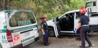 Dos cuerpos son localizados dentro de un vehículo con heridas de bala en San Miguel Petapa Los cuerpos fueron localizados en la ruta a Playa de Oro, zona 11 de San Miguel Petapa. Foto La Hora: CBMD