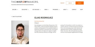 Captura de pantalla de la página de The History Makers que muestra la biografía del presunto responsable del tiroteo de Washington Elías Rodríguez. Foto La Hora: EFE