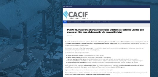 El Cacif calificó de hito histórico el convenio entre Guatemala y Estados Unidos para la expansión del Puerto Quetzal. Diseño La Hora: Alejandro Ramírez