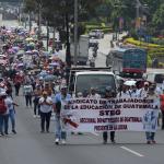 Durante la manifestación realizada por el STEG, se tendría una notoría ausencia del líder sindicalista, Joviel Acevedo