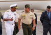 Alvin Halsey, comandante del Comando Sur (Southcom) y el minitro de la Defensa, Henry Sáenz. Foto La Hora: Embajada de EEUU en Guatemala.