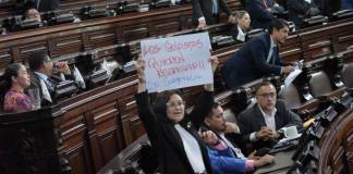 Mientras la diputada de Semilla, Brenda Mejía, denuncia a supuestos golpistas en en el Congreso, los diputados de VOS renunciaron a ocupar un espacio en la junta directiva. Foto: La Hora / José Orozco