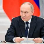 Presidente ruso, Vladímir Putin, durante una conferencia de prensa en Moscú. Foto La Hora: EFE