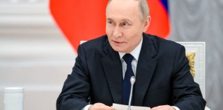 Presidente ruso, Vladímir Putin, durante una conferencia de prensa en Moscú. Foto La Hora: EFE