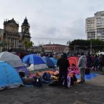 Sindicalistas de STEG, junto a Joviel Acevedo, se reunen frente al Palacio Nacional de la Cultura con motivos aún por aclarar.