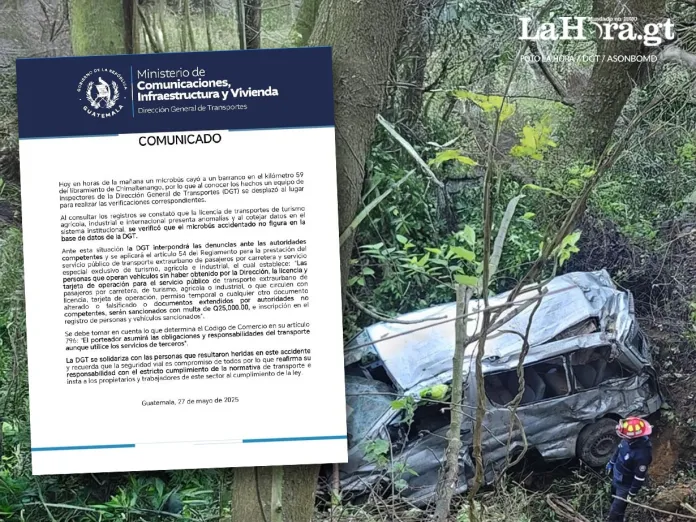 f1aef591-fcdf-40f0-b689-e029c89d1835 Microbús accidentado con personal del Hospital San Juan de Dios será multado con Q25 mil por no estar registrado en base de datos.