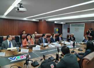 La viceministra de Finanzas, Patricia Joachín, informa la ejecución de los Consejos Departamentales a abril. Foto: La Hora