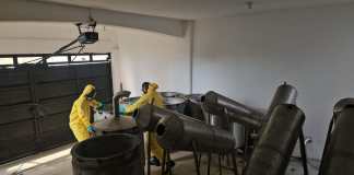 La PNC localizó un narcolaboratorio en San José Pinula. Foto La Hora: PNC