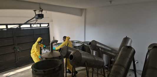 La PNC localizó un narcolaboratorio en San José Pinula. Foto La Hora: PNC