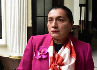 La presidenta en funciones del TSE, Blanca Alfaro, comenta de los partidos políticos para 2027. Foto: La Hora / Daniel Ramírez