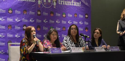 Conferencia de la organización "Movimiento Son Niñas, No Madres" tras la sentencia por parte de la ONU en caso de una niña guatemalteca víctima de violencia sexual.