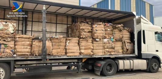 La Agencia Tributaria de España dio a conocer la incautación de más de mil kilos de ccocaína oculta en cartón para reciclaje procedente desde Guatemala