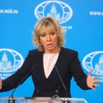 La portavoz del Ministerio de Asuntos Exteriores de Rusia, María Zajárova, en una conferencia de presna sobre la cooperación del programa nuclear de Irán. Foto La Hora: EFE