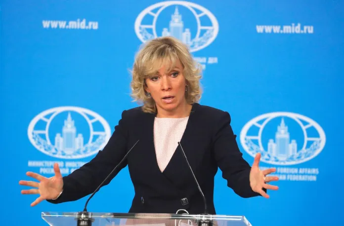 Rusia e Irán La portavoz del Ministerio de Asuntos Exteriores de Rusia, María Zajárova, en una conferencia de presna sobre la cooperación del programa nuclear de Irán. Foto La Hora: EFE