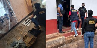 Durante allanamientos realizados en Boca del Monte, autoridades localizaron un arsenal y tres presuntos integrantes del Barrio 18.